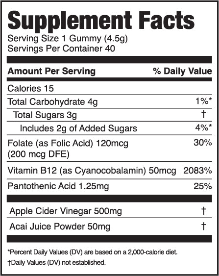 JUGO ACV + SUPERFOODS supplement facts