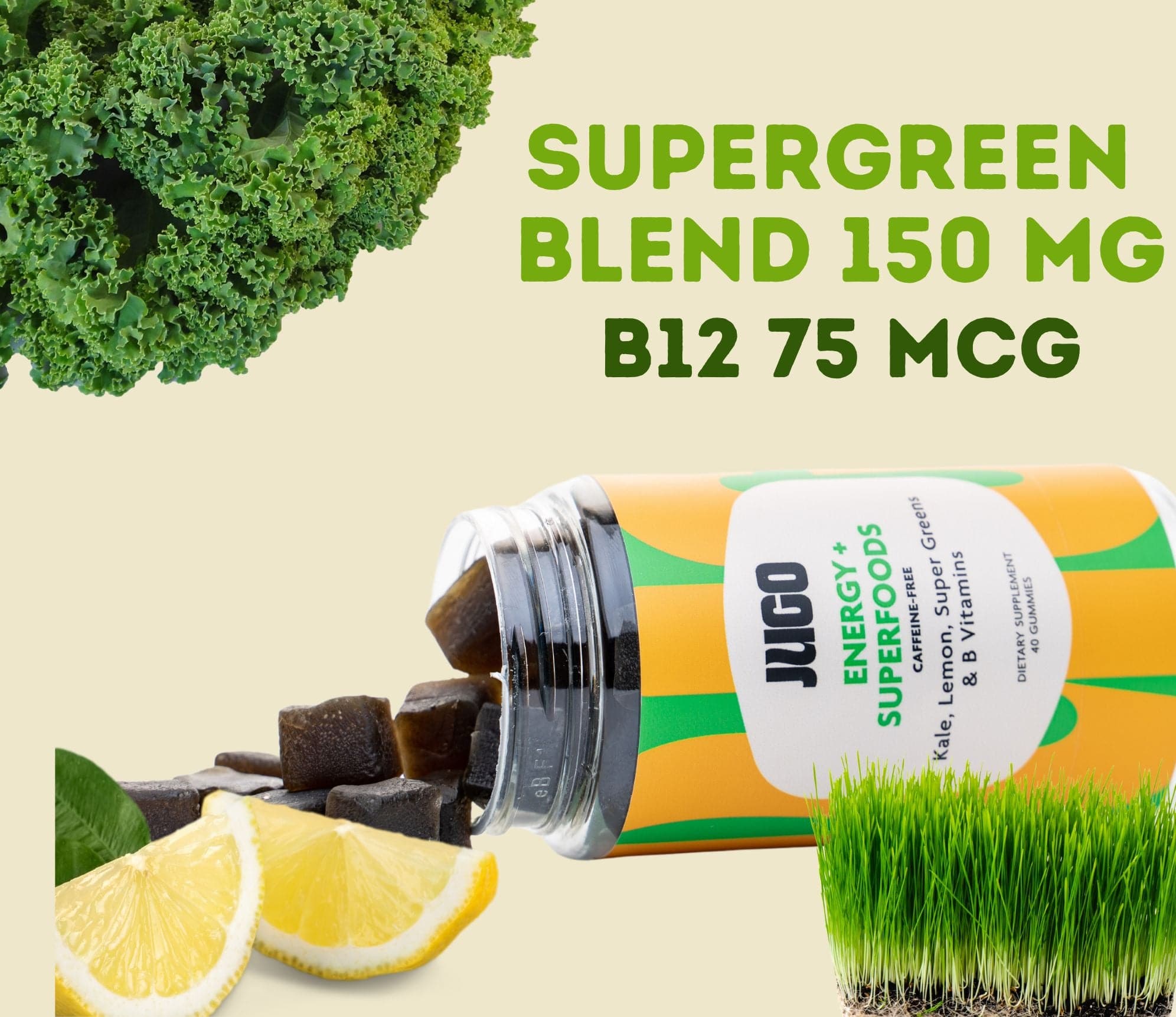Natural energy supplements made with supergreens