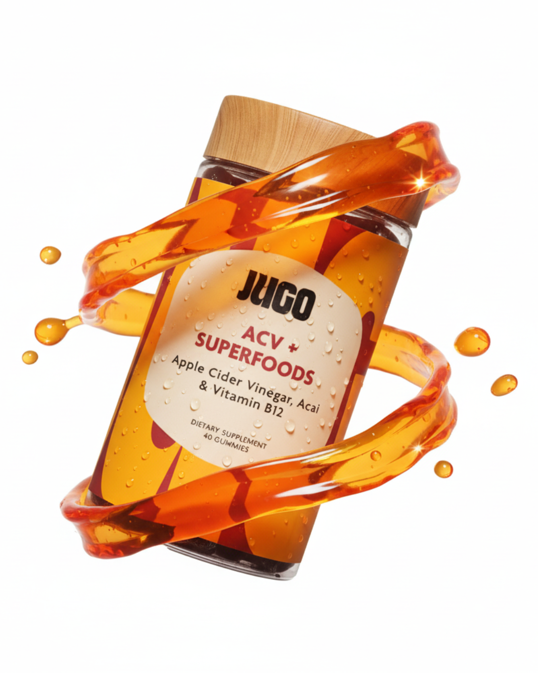 JUGO ACV + Vitamin B12 + Superfoods Gummies | Apple Cider Vinegar for Gut Health & Metabolism