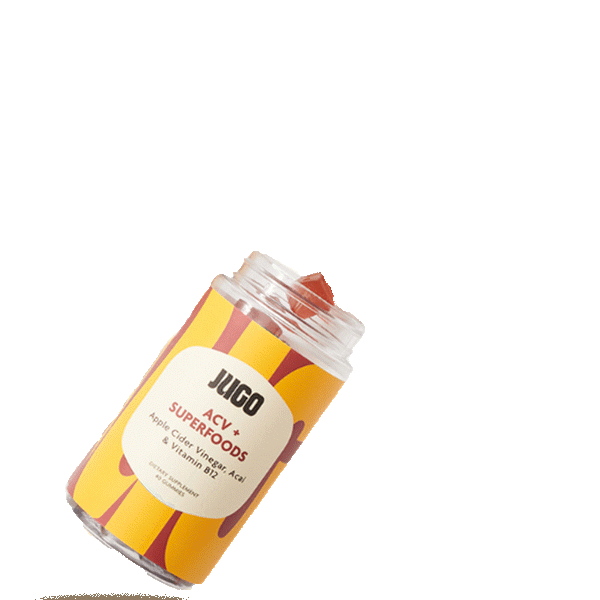 JUGO Apple Cider Vinegar Gummies – ACV with Acai and B12 for Detox, Digestion, and Immune Support – Vegan, Non-GMO, 40 Gummy Supplement