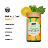 JUGO Energy + Focus Gummies – Vegan Blend of Kale, Lemon, Super Greens & B-Vitamins – Supports Mental Alertness and Physical Stamina Without Caffeine