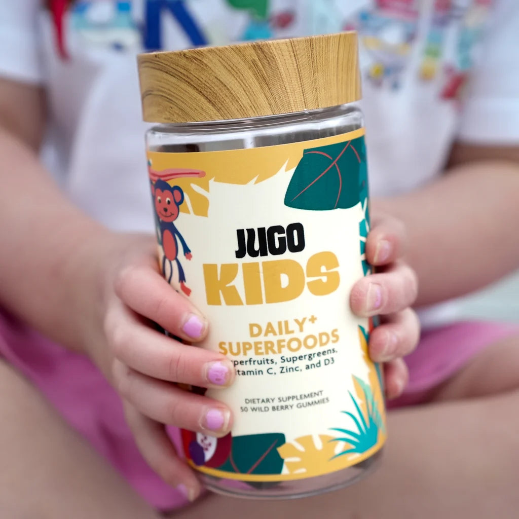 JUGO Kids gummies flatlay