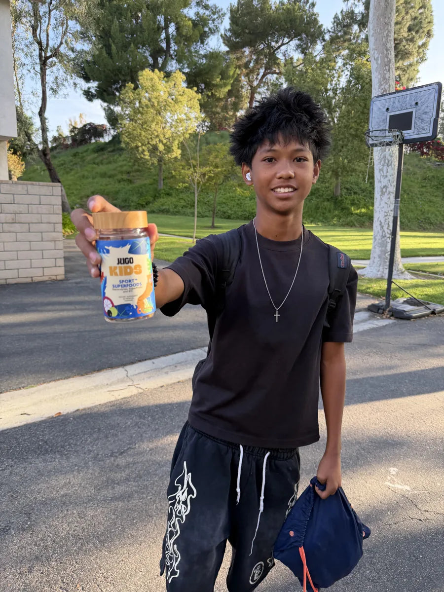 A real kid with JUGO Kids Sport + Superfoods