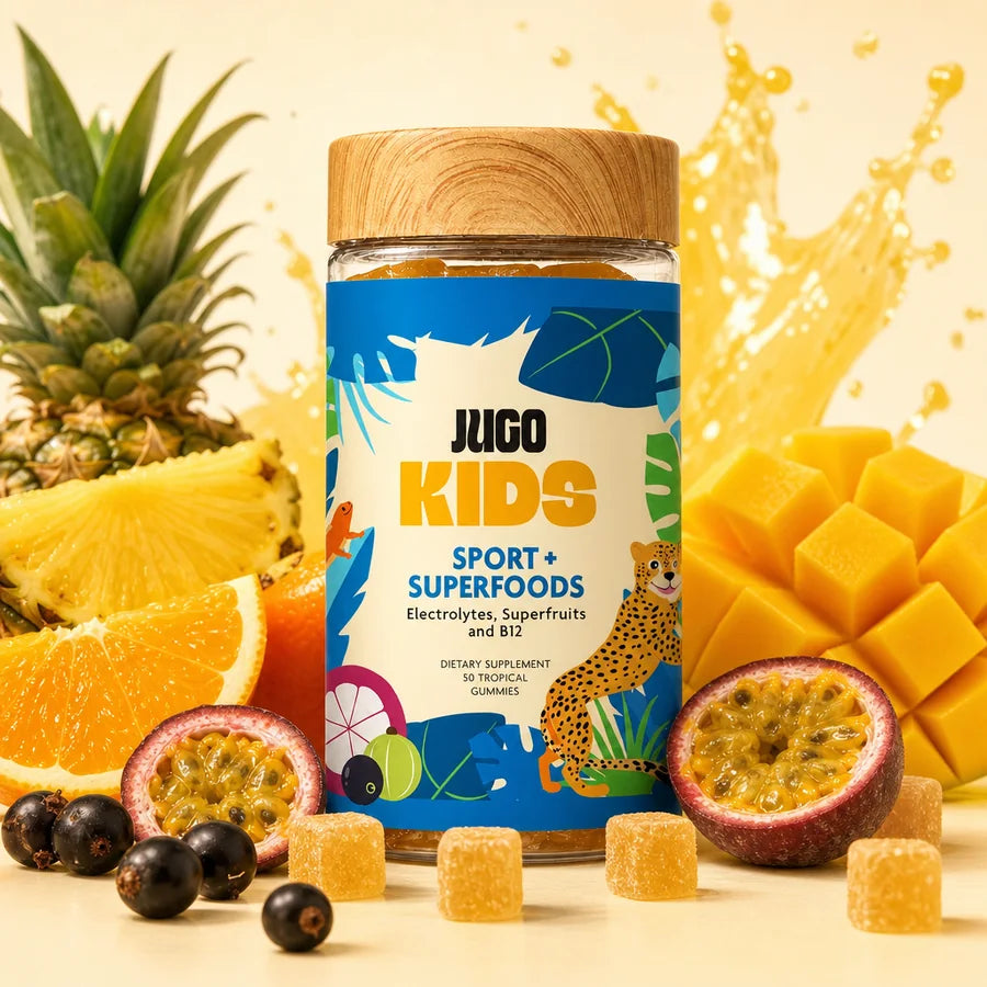 JUGO Kids gummies flatlay